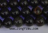 COB652 15.5 inches 8mm round gold black obsidian beads wholesale