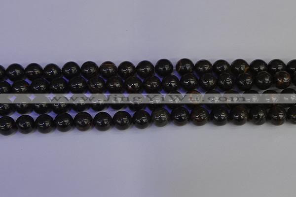 COB653 15.5 inches 10mm round gold black obsidian beads wholesale