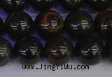 COB654 15.5 inches 12mm round gold black obsidian beads wholesale
