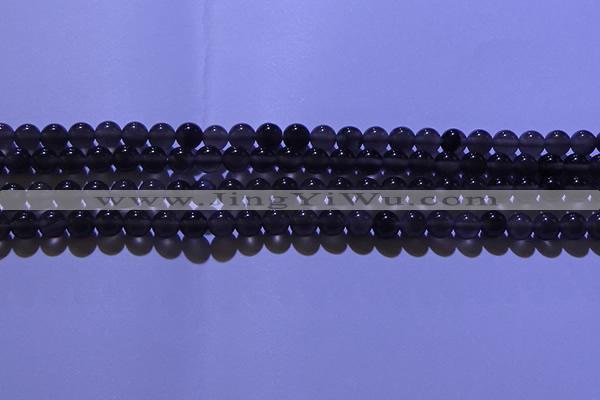 COB701 15.5 inches 6mm round ice black obsidian beads wholesale