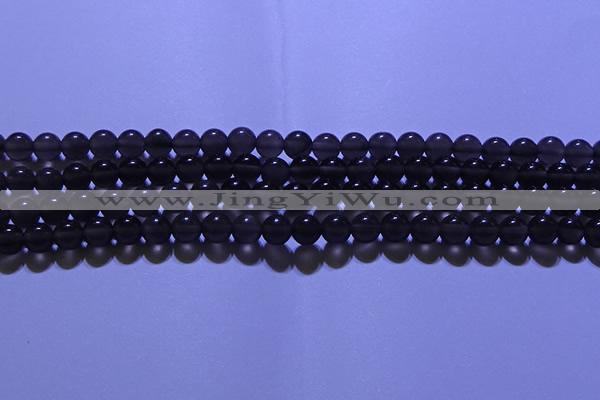 COB711 15.5 inches 6mm round ice black obsidian beads wholesale