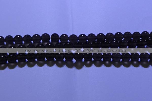 COB712 15.5 inches 8mm round ice black obsidian beads wholesale