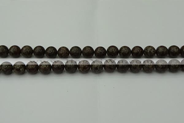 COB803 15.5 inches 10mm round red snowflake obsidian beads