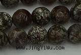 COB813 15.5 inches 10mm faceted round red snowflake obsidian beads