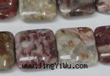 COJ216 15.5 inches 20*20mm square blood stone beads wholesale