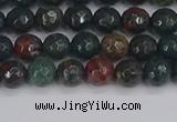 COJ310 15.5 inches 4mm faceted round Indian bloodstone beads