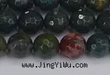 COJ312 15.5 inches 8mm faceted round Indian bloodstone beads