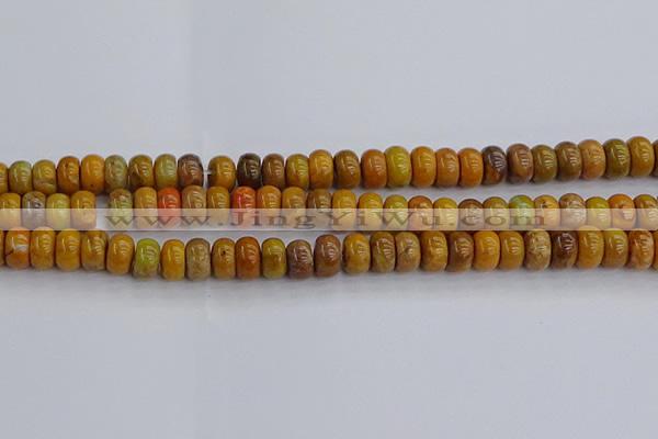COJ612 15.5 inches 5*8mm rondelle orpiment jasper beads