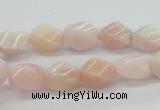COP06 15.5 inches 9*12mm twisted rice natural pink opal beads wholesale