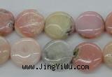 COP08 15.5 inches 16mm flat round natural pink opal beads wholesale