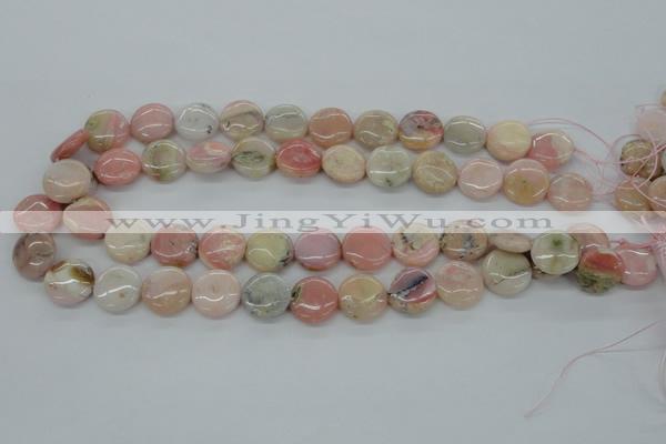COP08 15.5 inches 16mm flat round natural pink opal beads wholesale
