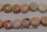 COP1012 15.5 inches 10mm flat round natural pink opal gemstone beads