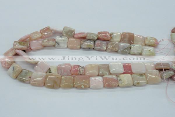 COP11 15.5 inches 16*16mm square natural pink opal beads wholesale