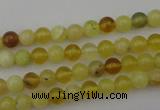 COP1200 15.5 inches 4mm round yellow opal gemstone beads
