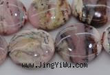 COP1266 15.5 inches 22mm flat round natural pink opal gemstone beads