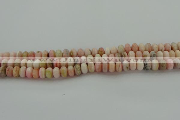 COP1286 15.5 inches 4*6mm rondelle natural pink opal beads
