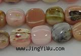 COP1298 15.5 inches 10*10mm square natural pink opal beads