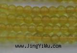 COP1300 15.5 inches 4mm round natural yellow opal gemstone beads