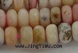 COP1323 15.5 inches 6*10mm faceted rondelle natural pink opal beads