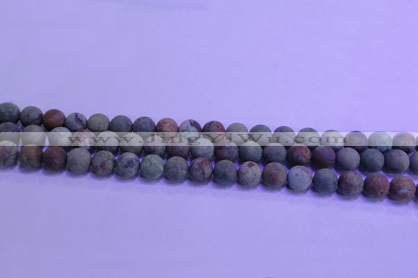 COP1351 15.5 inches 6mm round matte green opal gemstone beads
