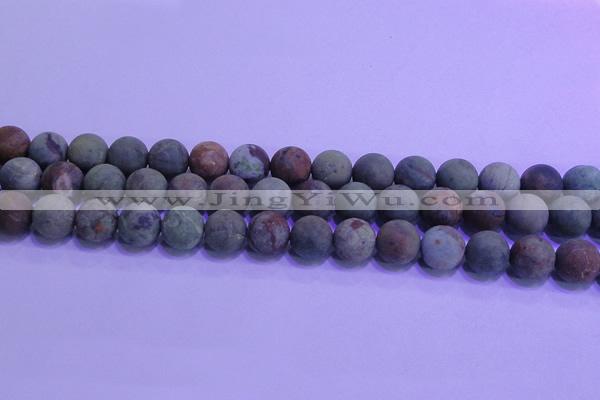 COP1353 15.5 inches 10mm round matte green opal gemstone beads