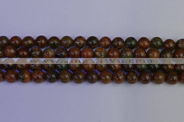 COP1365 15.5 inches 14mm round African green opal beads wholesale