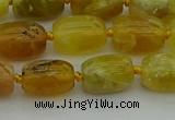 COP1420 15.5 inches 10*14mm drum yellow opal gemstone beads