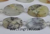 COP1431 15.5 inches 10*16mm oval white opal gemstone beads