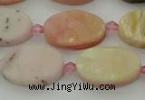 COP1437 15.5 inches 12*18mm oval natural pink opal gemstone beads