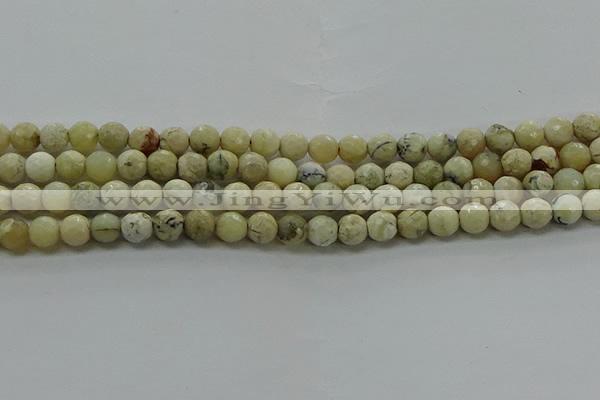 COP1471 15.5 inches 6mm faceted round African opal gemstone beads