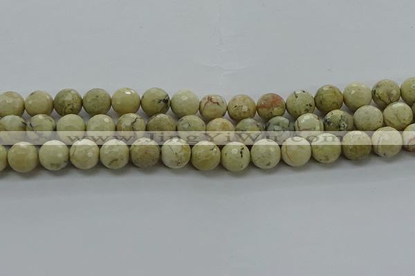COP1473 15.5 inches 10mm faceted round African opal gemstone beads