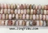COP1553 15.5 inches 6*12mm - 8*13mm faceted tyre natural pink opal beads