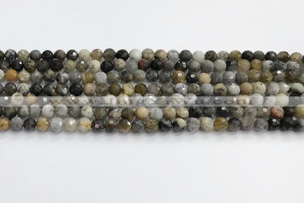 COP1608 15.5 inches 4mm faceted round moss opal beads
