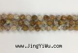 COP1676 15.5 inches 8mm faceted nuggets yellow opal gemstone beads