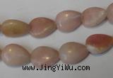 COP171 15.5 inches 10*14mm flat teardrop pink opal gemstone beads