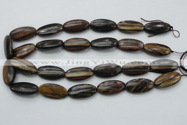 COP234 15.5 inches 15*30mm oval natural brown opal gemstone beads