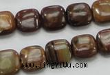 COP243 15.5 inches 12*12mm square natural brown opal gemstone beads