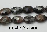 COP273 15.5 inches 10*14mm faceted oval natural grey opal gemstone beads