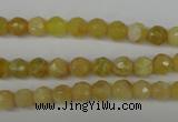 COP334 15.5 inches 6mm faceted round yellow opal gemstone beads
