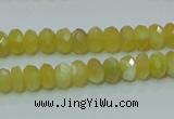 COP352 15.5 inches 5*8mm faceted rondelle yellow opal gemstone beads wholes