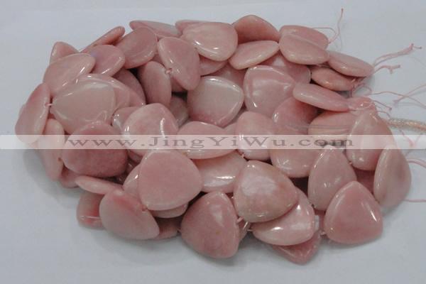 COP430 15.5 inches 30*30mm triangle Chinese pink opal gemstone beads