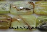 COP571 15.5 inches 20*30mm rectangle natural yellow & green opal beads