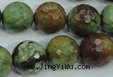COP666 15.5 inches 16mm faceted round green opal gemstone beads