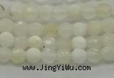 COP930 15.5 inches 4mm faceted round white opal gemstone beads