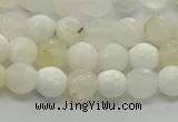 COP931 15.5 inches 6mm faceted round white opal gemstone beads
