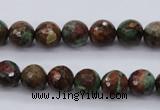 COP963 15.5 inches 10mm faceted round green opal gemstone beads