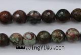 COP965 15.5 inches 14mm faceted round green opal gemstone beads