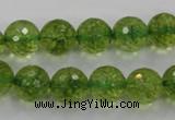 COQ18 16 inches 18mm faceted round dyed olive quartz beads wholesale