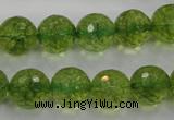 COQ19 16 inches 20mm faceted round dyed olive quartz beads wholesale