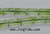 COQ22 16 inches 7*13mm column dyed olive quartz beads wholesale